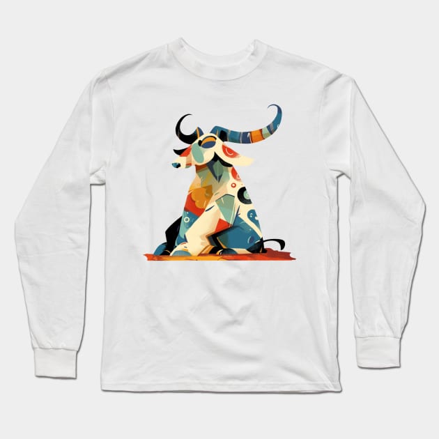 Picasso Style Goat Long Sleeve T-Shirt by UKnowWhoSaid